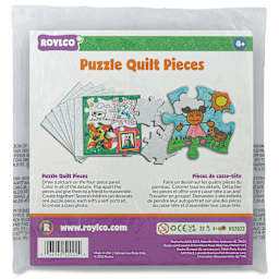 Roylco Blank Puzzle Pieces - 4" x 4", Pkg of 32 front of packaging