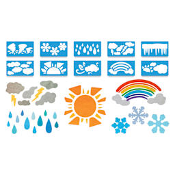 Roylco Jumbo Stencil Set - Weather, Set of 10