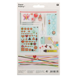Rico Design Paper Poetry Quilling Paper Strip Set - Multicolor, 8 mm x 40 cm, Pkg of 200 - back of packaging