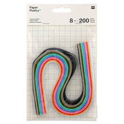 Rico Design Paper Poetry Quilling Paper Strip Set - Multicolor, 8 mm x 40 cm, Pkg of 200 - front of packaging