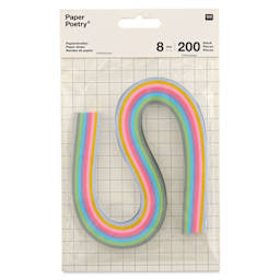 Rico Design Paper Poetry Quilling Paper Strip Set - Pastel, 8 mm x 40 cm, Pkg of 200 - front of packaging