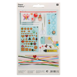 Rico Design Paper Poetry Quilling Paper Strip Set - Multicolor, 5 mm x 40 cm, Pkg of 200 - back of packaging