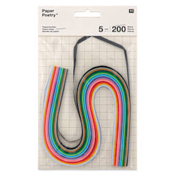 Rico Design Paper Poetry Quilling Paper Strip Set - Multicolor, 5 mm x 40 cm, Pkg of 200 - front of packaging