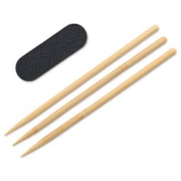 Rico Design Paper Poetry Wooden Scratchers - Pkg of 3 with Sharpener