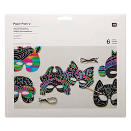 Rico Design Paper Poetry Scratch Paper Masks - Set of 6 - front of packaging