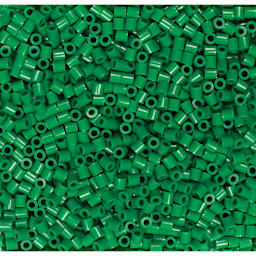 Perler Fused Bead Bag - Dark Green - close-up of beads