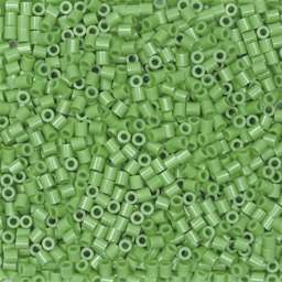 Perler Fused Bead Bag - Bright Green - close-up of beads
