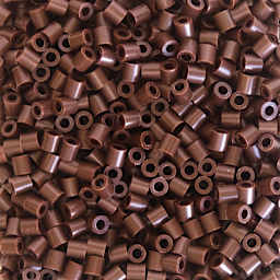 Perler Fused Bead Bag - Brown - close-up of beads