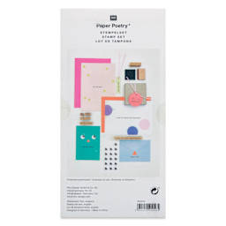 Rico Design Paper Poetry Stamp Set - Set of 33, Best Wishes back of packaging