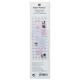Rico Design Paper Poetry Stamp Set - Set of 9, Sakura back of packaging