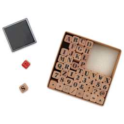 Paper Poetry ABC and Numbers Stamp Set - Set of 48 opened box