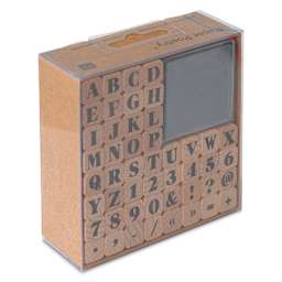 Paper Poetry ABC and Numbers Stamp Set - Set of 48 front of packaging, angled view