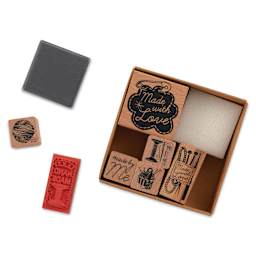 Rico Design Paper Poetry Stamp Set - Set of 7, Handmade with Love