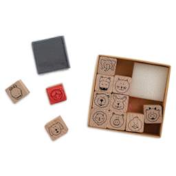 Rico Design Paper Poetry Stamp Set - Set of 13, Animal Faces