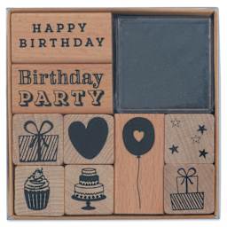 Rico Design Paper Poetry Stamp Set - Set of 10, Birthday front of packaging