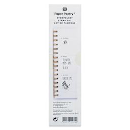 Rico Design Paper Poetry Stamp Set - Set of 7, Floral Motifs - back of packaging