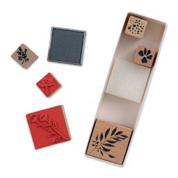 Rico Design Paper Poetry Stamp Set - Set of 7, Floral Motifs