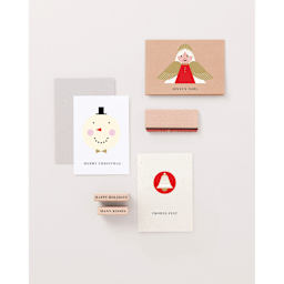 Rico Design Paper Poetry Stamp Set - Set of 26, Merry Christmas stamped cards