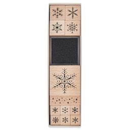 Rico Design Paper Poetry Stamp Set - Set of 12, Snowflakes front of packaging