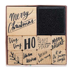Rico Design Paper Poetry Stamp Set - Set of 9, Jolly Christmas front of packaging