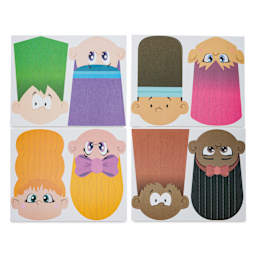 Roylco Scissor Skills Hair Style Paper Faces - Set of 32, 5-1/2" x 8-3/4" - out of packaging