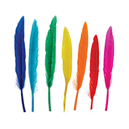John Bead Duck Quill Feathers - Assorted Colors - one feather of each color
