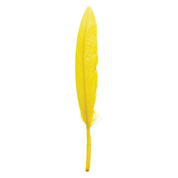 John Bead Duck Quill Feathers - Yellow - single feather