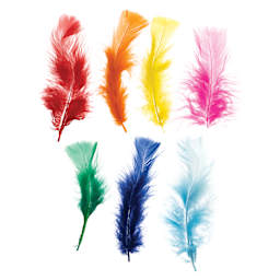 John Bead Marabou Feathers - Multicolor Mix - one of each color upright