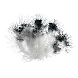 John Bead Marabou Feathers - White and Black - out of packaging