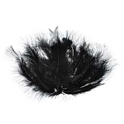 John Bead Marabou Feathers - Pkg of 18, Black - out of packaging