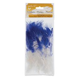 John Bead Marabou Feathers - 18 g, White and Royal Blue - front of packaging