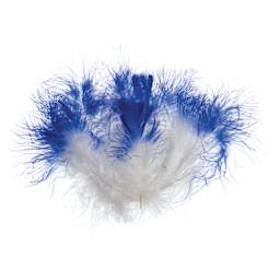John Bead Marabou Feathers - 18 g, White and Royal Blue - out of packaging