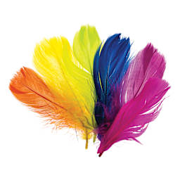 John Bead Turkey Feathers - Neon Colors Mix, 4 - 6"