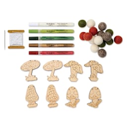 Woodsy Craft Co. DIY Garland Kit - Mushroom - contents