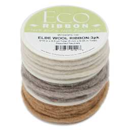 Morex Elbe Wool Ribbon - Neutrals, Pkg of 3, stacked