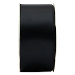 Morex Recycled Double Faced Satin Ribbon - Black, 1-1/2" x 10 yd