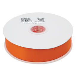 Morex Recycled Double Faced Satin Ribbon - Torrid Orange, 1-1/2" x 100 yd, flat