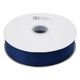 Morex Recycled Double Faced Satin Ribbon - Navy, 1-1/2" x 100 yd, flat