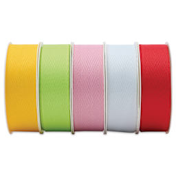 Morex New Life Twill Ribbon - Bright, 1" x 3.25 yd, Pkg of 5