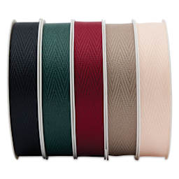 Morex New Life Twill Ribbon - Dark, 5/8" x 3.25 yd, Pkg of 5