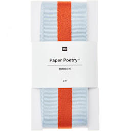 RIBBN STRP 38MMX3M GREY/ORANGE