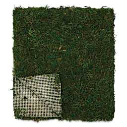SuperMoss Instant Green Moss Mat - lifted corner showing backing