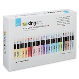 Kingart Mixed Media Gel Sticks - Set of 24, Pastel Colors (front of package)