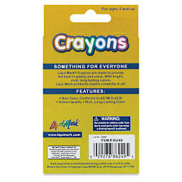 Liqui-Mark Crayonss - Assorted Colors, Set of 24 (back of package)