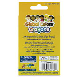 Liqui-Mark Crayons - Global Colors, Set of 24 (back of package)