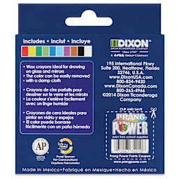 Prang Glass Decor Crayons - Set of 10, back of the packaging