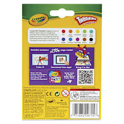 Crayola Twistable Mini Crayon Set - Set of 10, Assorted, back of packaging