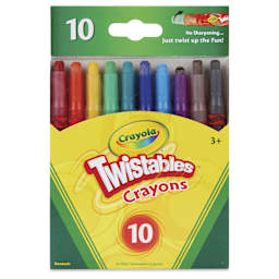 Crayola Twistable Mini Crayon Set - Set of 10, Assorted, front of packaging