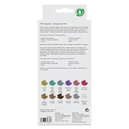 Faber Castell Art Crayons - Set of 12, Metallic Colors, back of packaging