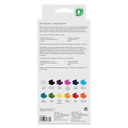 Faber Castell Art Crayons - Set of 12, Iridescent 1 Colors, back of packaging